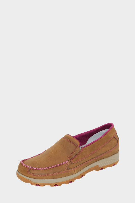 Twisted X Women's Mocs CellStretch Slip On - Brown/Raspberry