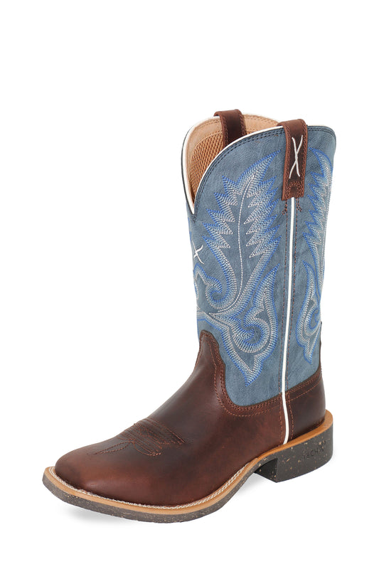 Twisted X Womens 11" Tech Boot - Dark Coffee/Blue