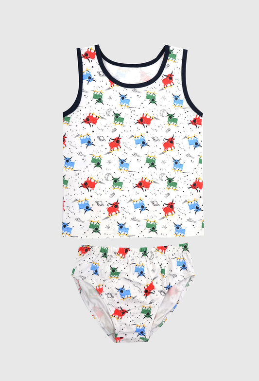 THOMAS COOK BOYS SKATER BULL SINGLET/UNDERWEAR PACK - WHITE