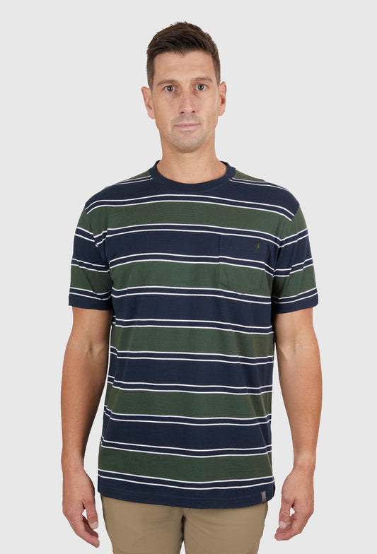THOMAS COOK MENS JASON 1-PKT S/S TEE (NAVY/DARK GREEN)