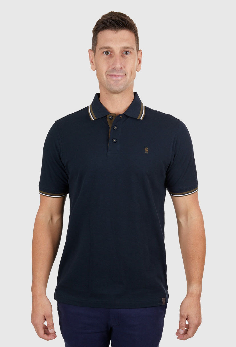 THOMAS COOK MENS LOGAN TAILORED S/S POLO (NAVY)