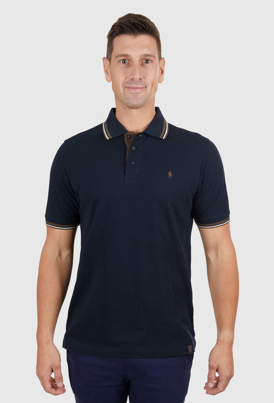 THOMAS COOK MENS LOGAN TAILORED S/S POLO (NAVY)