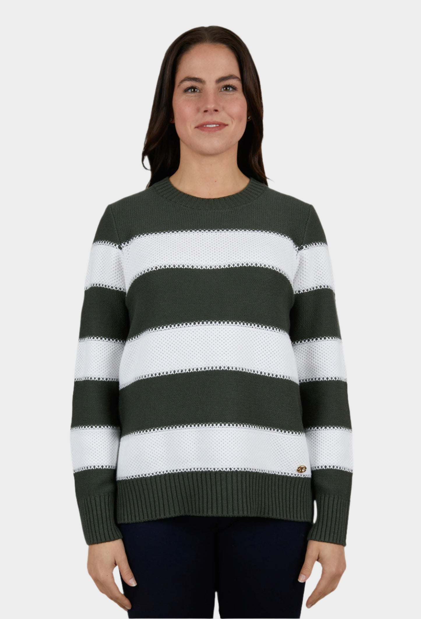 THOMAS COOK WOMENS ALISON JUMPER (KHAKI/WHITE) (CLEARANCE)