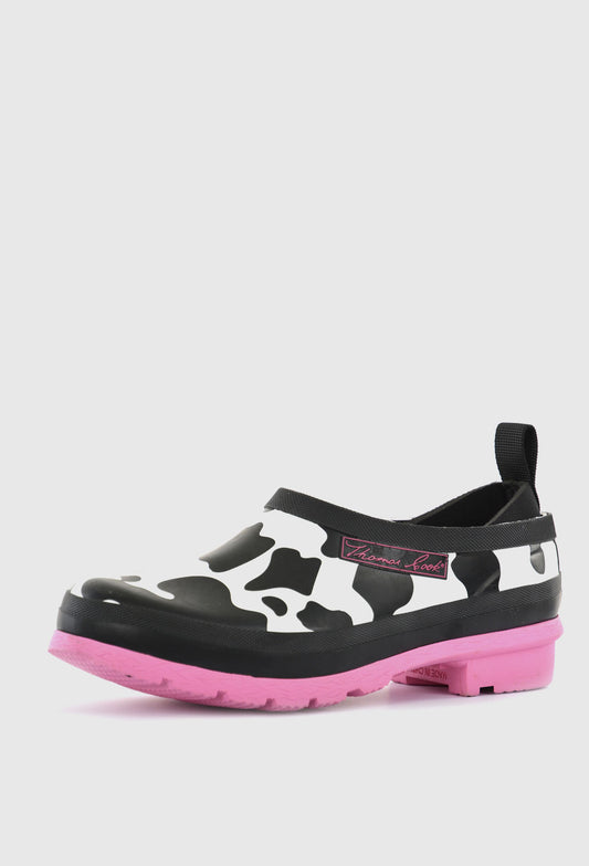 THOMAS COOK WOMEN'S  KINGSTON GUMBOOT - BLACK/WHITE/PINK