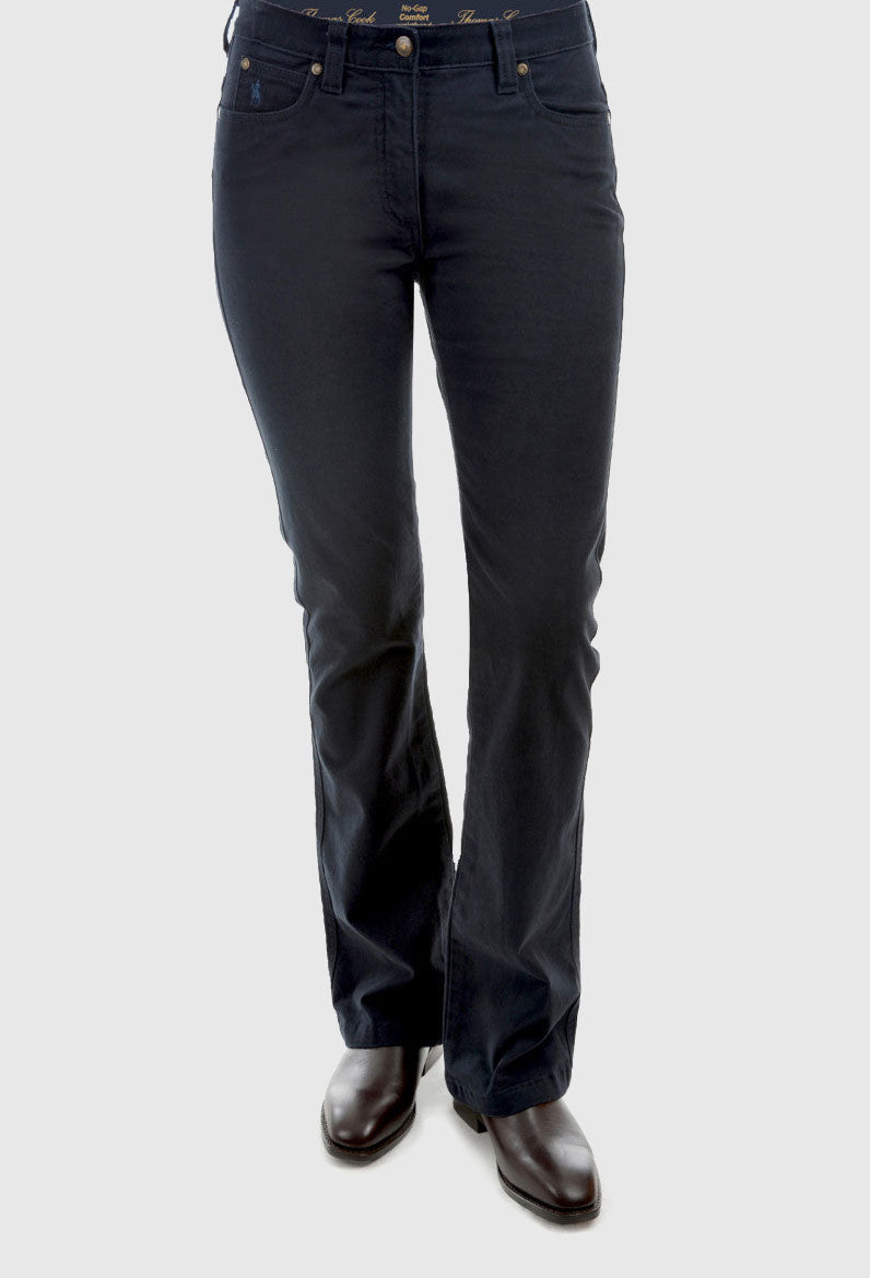 THOMAS COOK WOMENS STRETCH MOLESKIN WONDER JEAN BOOT LEG - 34LEG_Navy