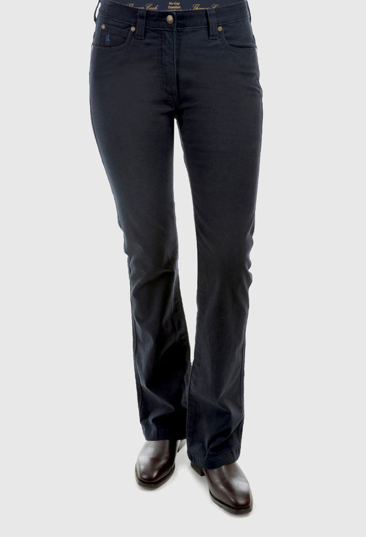THOMAS COOK WOMENS STRETCH MOLESKIN WONDER JEAN BOOT LEG - 34LEG_Navy