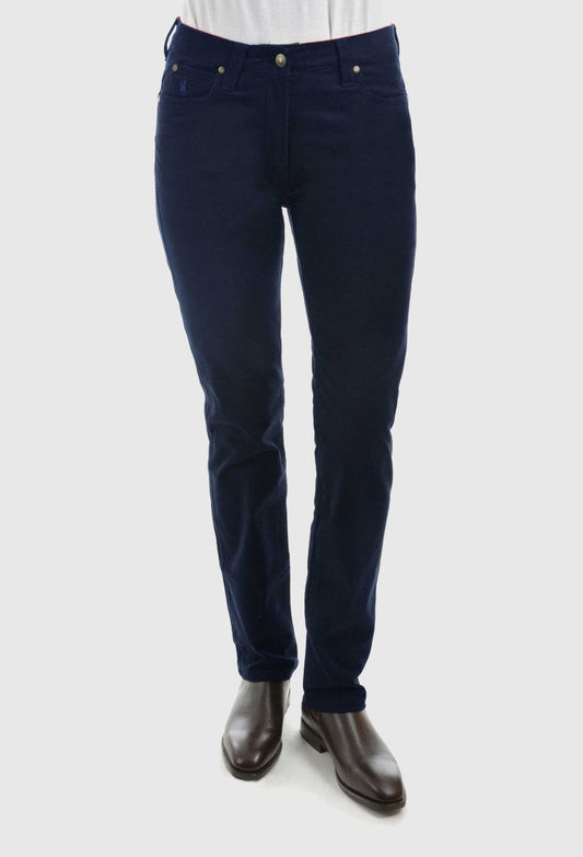 THOMAS COOK WOMENS STRETCH MOLESKIN WONDER JEAN SLIM LEG - 32LEG_Navy