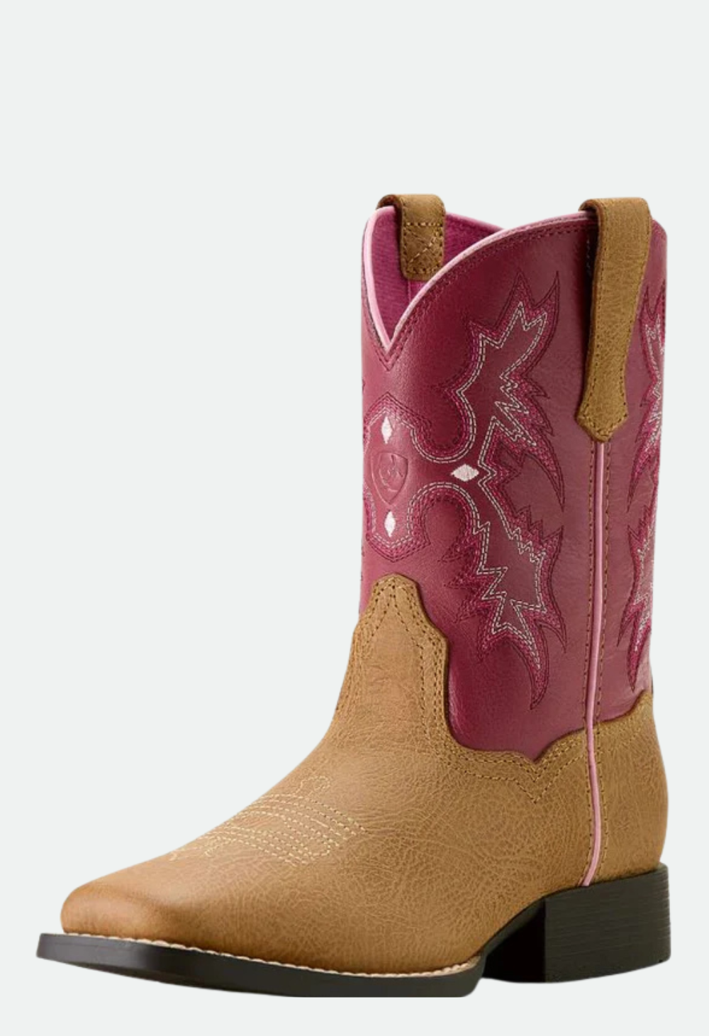 Ariat Youth Tombstone Wide Square Toe Western Boot - Cottage|Rosebud
