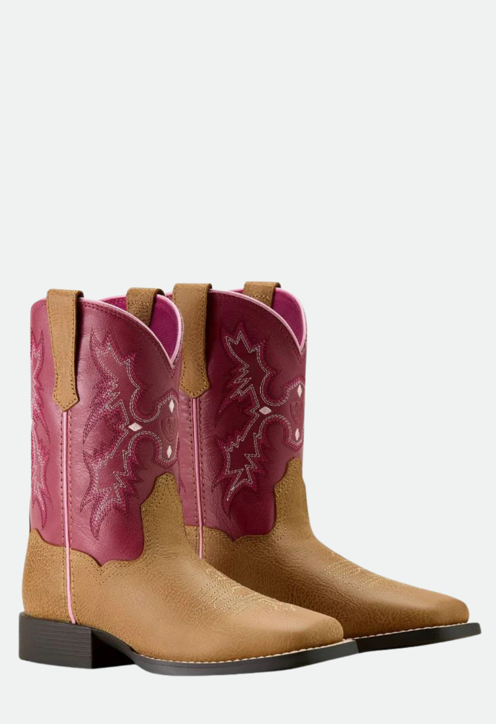 Ariat Youth Tombstone Wide Square Toe Western Boot - Cottage|Rosebud