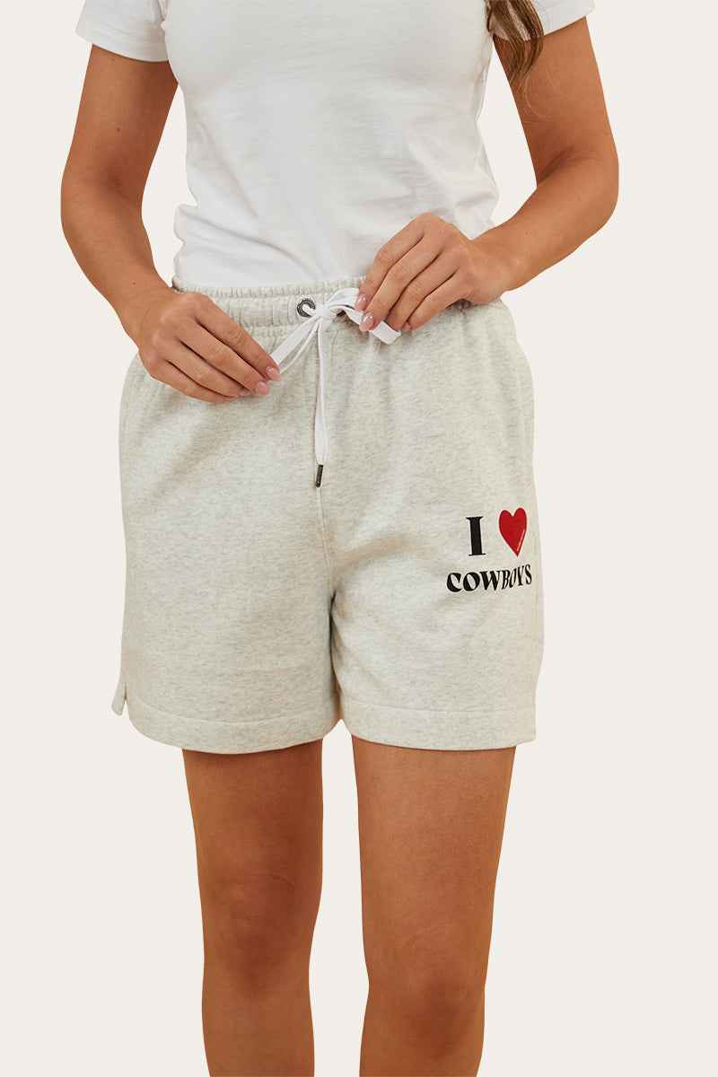 Ringers Western Women's I Heart Cowboys Short (Light Grey Marle)