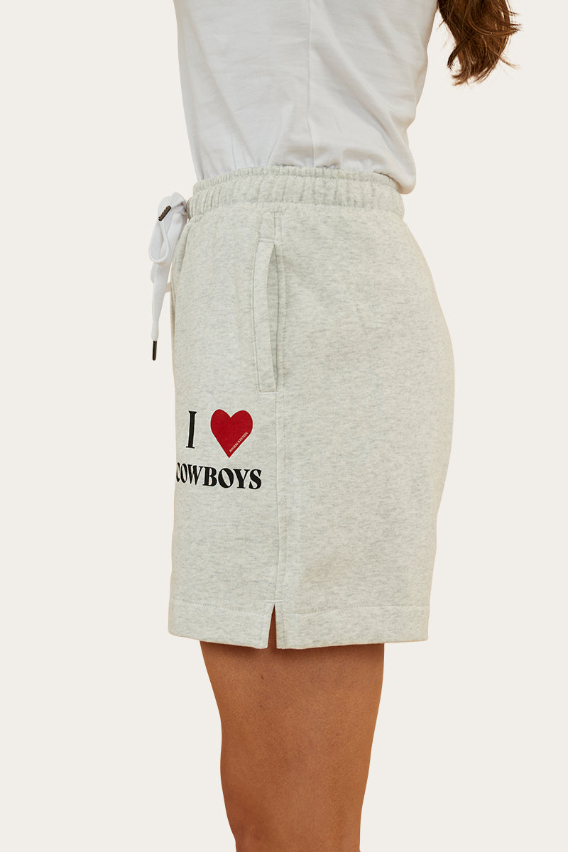 Ringers Western Women's I Heart Cowboys Short (Light Grey Marle)