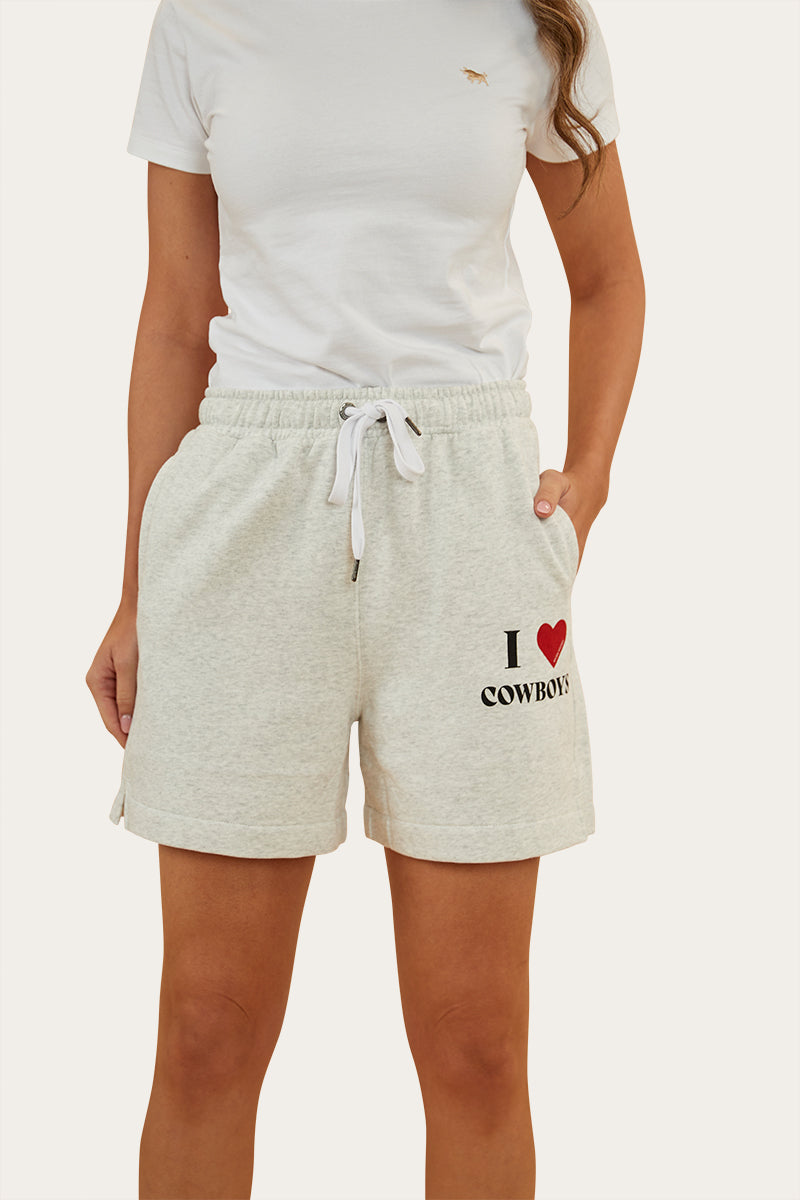 Ringers Western Women's I Heart Cowboys Short (Light Grey Marle)