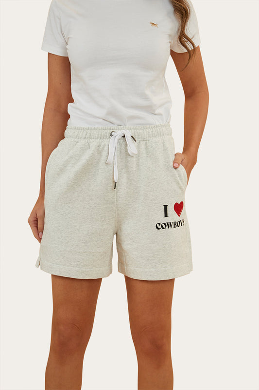Ringers Western Women's I Heart Cowboys Short (Light Grey Marle)