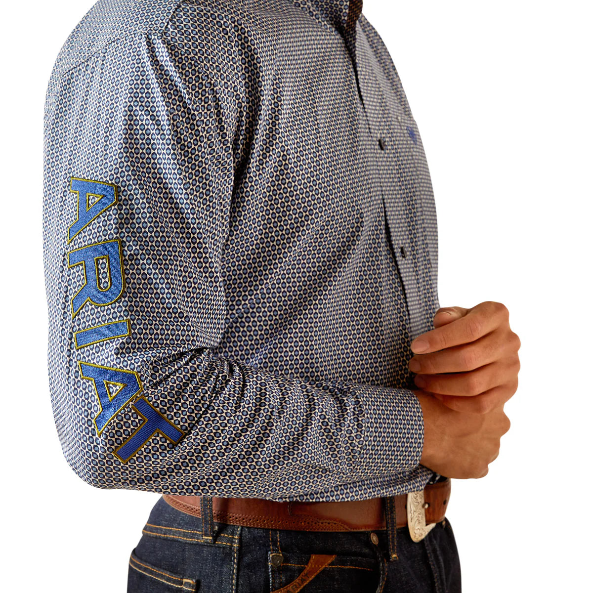 Ariat Men's Team Keenan Classic Fit Shirt - Blue/Navy Blue