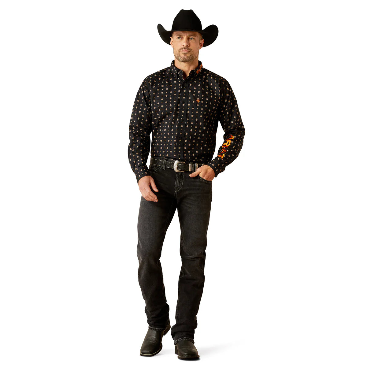 Ariat Men's Team Kelvin Classic Fit Shirt - Black/Dark Grey