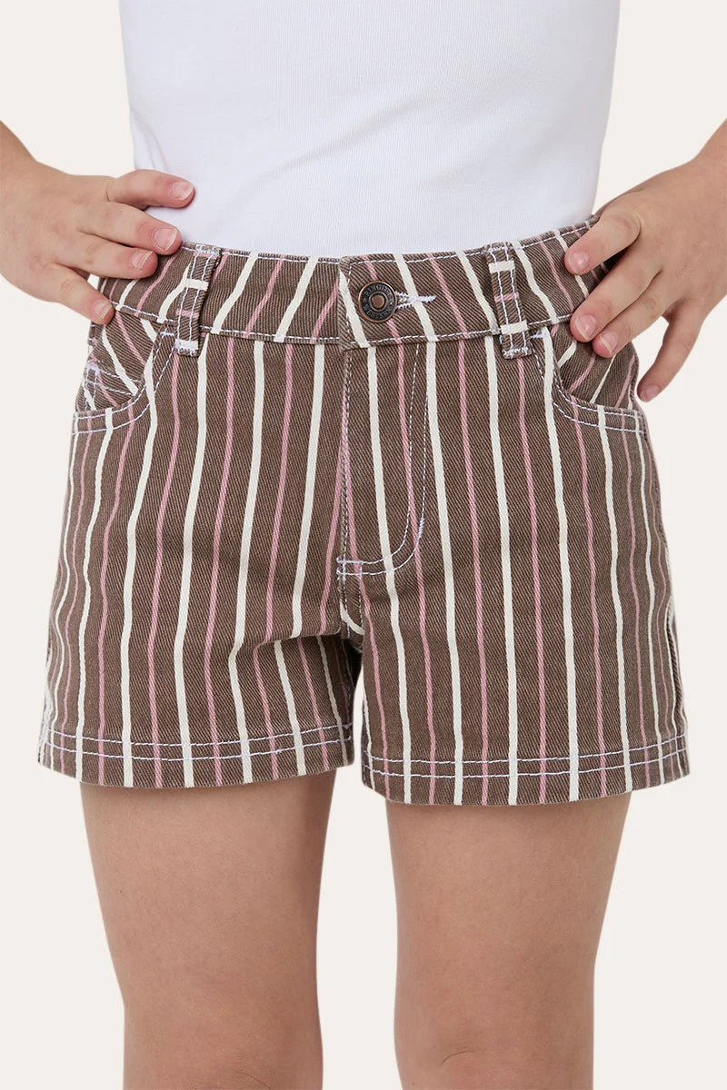 Ringers Western Tenika Stripe Girls Denim Shorts - Country Stripe