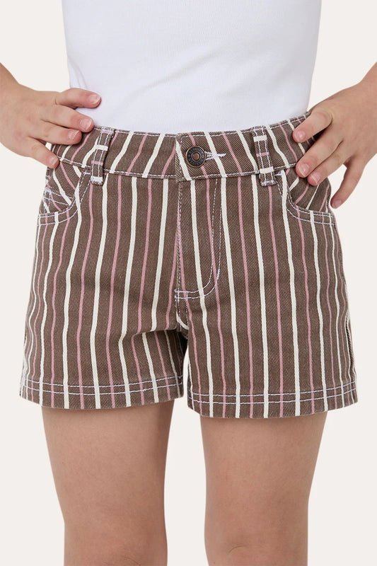 Ringers Western Tenika Stripe Girls Denim Shorts - Country Stripe