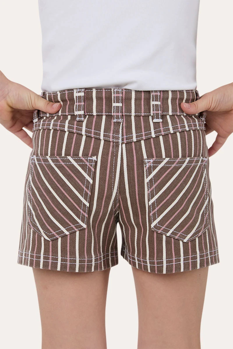 Ringers Western Tenika Stripe Girls Denim Shorts - Country Stripe