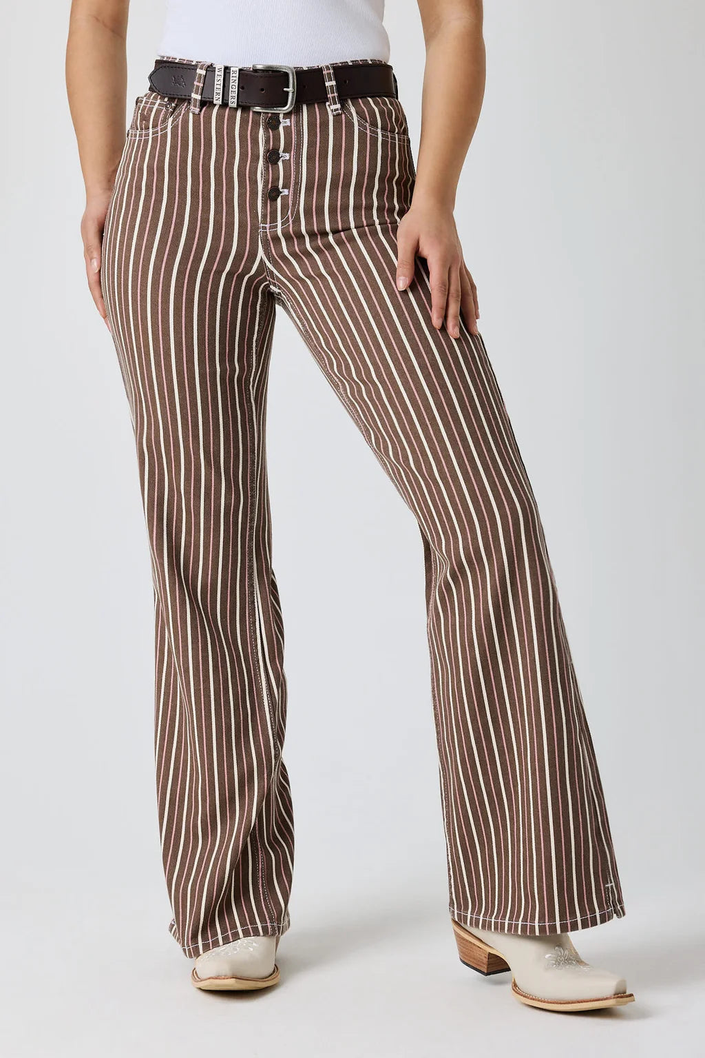 Ringers Western Tenika Women’s High Rise Striped Denim Jeans