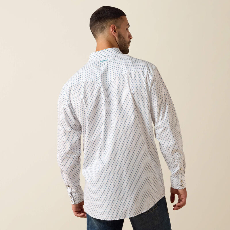 Ariat Men's Terence Classic Fit Snap Shirt - White Geo Print