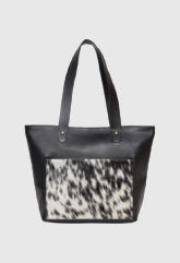 The Design Edge Shopper Cowhide Tote Bag – Palma (B71053)_Black