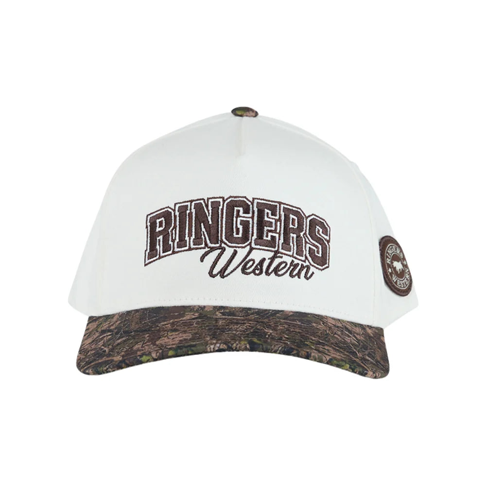 Ringers Western Timber Baseball Cap (Flexfit 110) – Off White/Camo