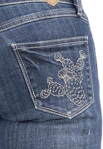 Tin Haul Womens Blue Cotton Blend Rosie Cactus Jeans