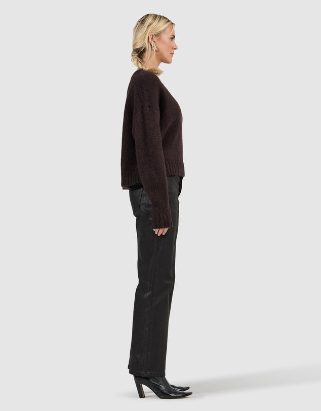 Rolla's Women's Tomboy V Neck Knit - Espresso