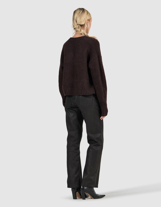 Rolla's Women's Tomboy V Neck Knit - Espresso