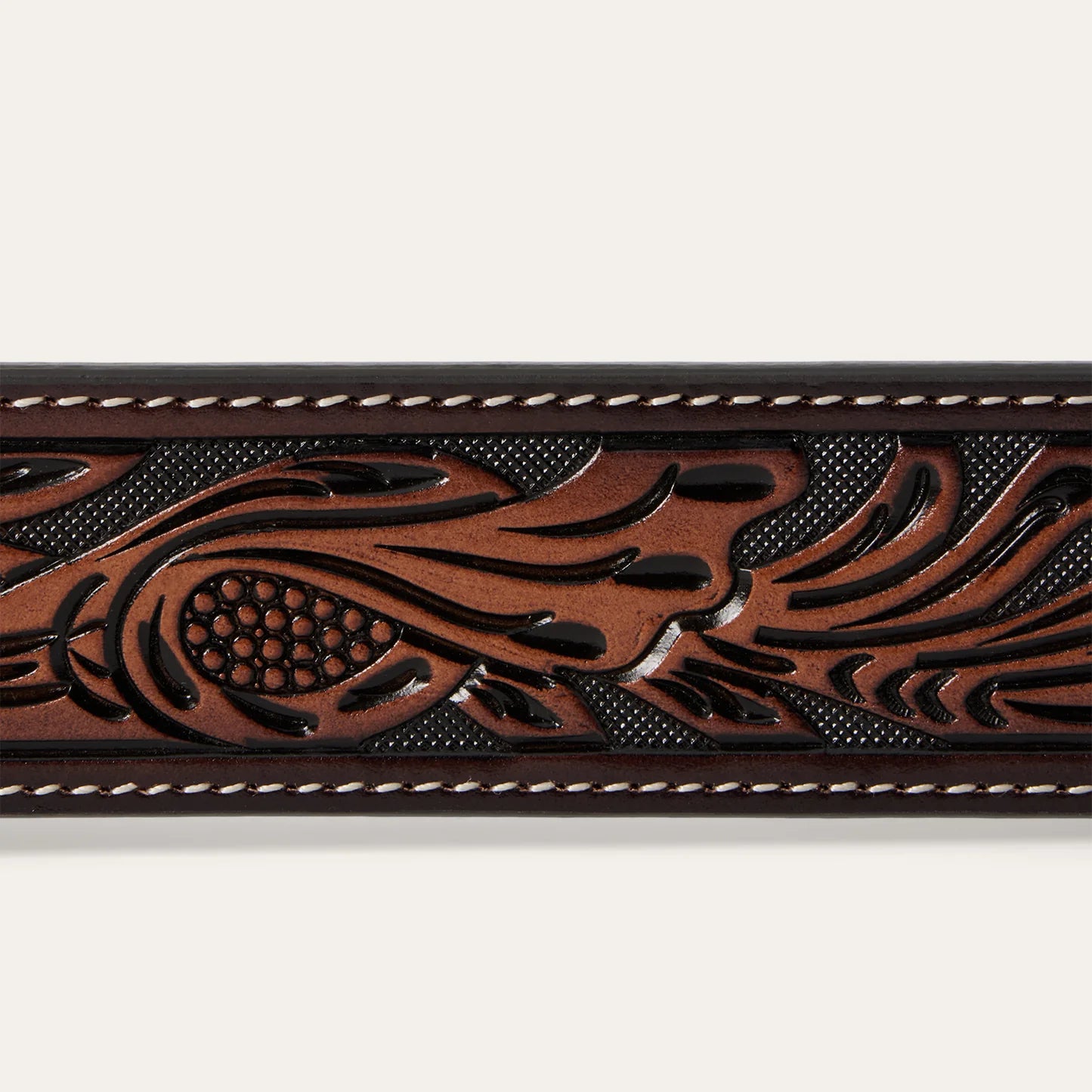 Stetson Tooled Belt - Dark/Brown 38mm