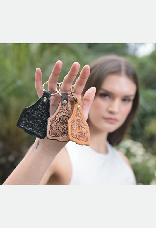 The Design Edge Tooling Leather Cattle Tag Keyring – CA17