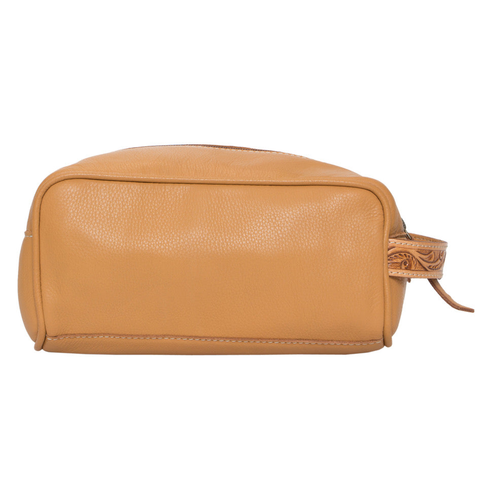 The Design Edge Women's Tooling Leather Cowhide Toiletries Bag – AT62 – Coro
