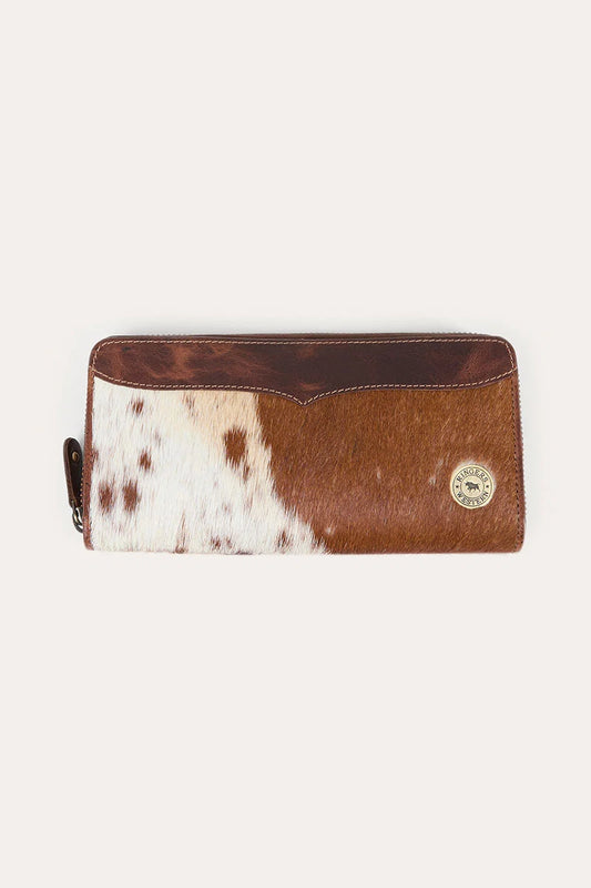 Ringers Western Toro Dama Zip Purse - Off White/Brown