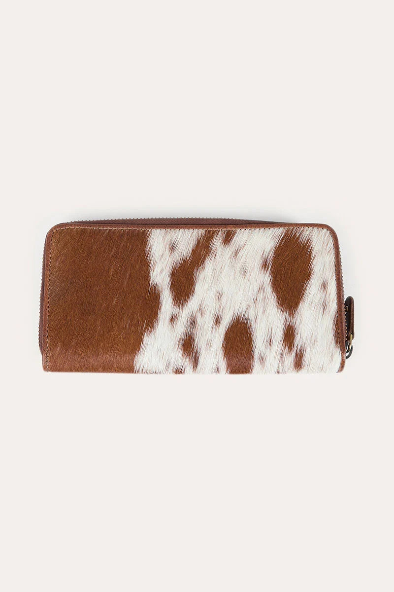 Ringers Western Toro Dama Zip Purse - Off White/Brown