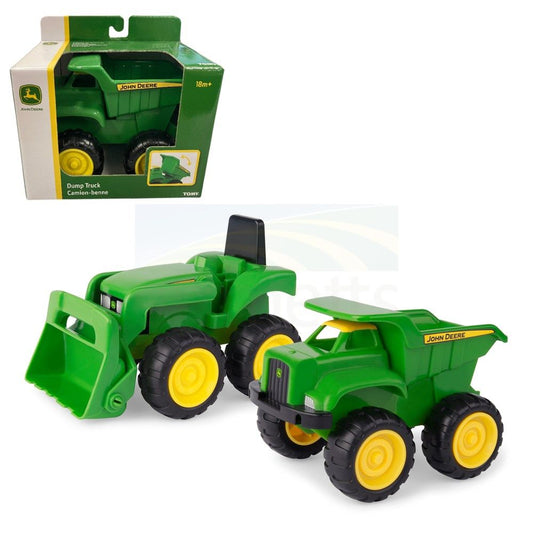 John Deere 15cm Sand Pit Vehicles Assortment; Dump Truck OR Tractor with Loader