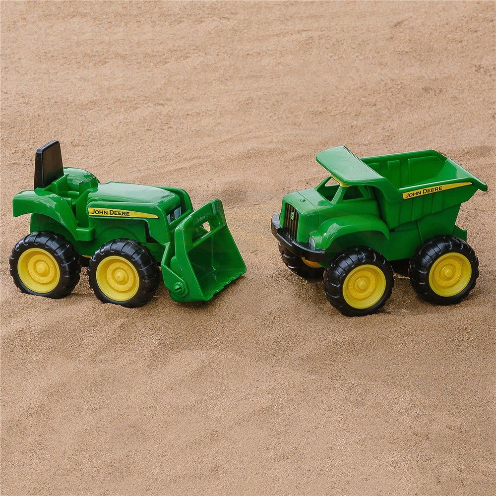John Deere 15cm Sand Pit Vehicles Assortment; Dump Truck OR Tractor with Loader