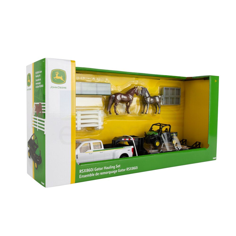 John Deere - 1:32 (RSX860i) Gator Hauling Set with Ford Pickup and Trailer