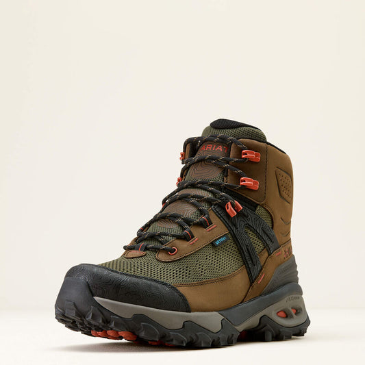 Ariat Men's Traverse Mid Waterproof Hiking Boot - Brown Bark/Evergreen