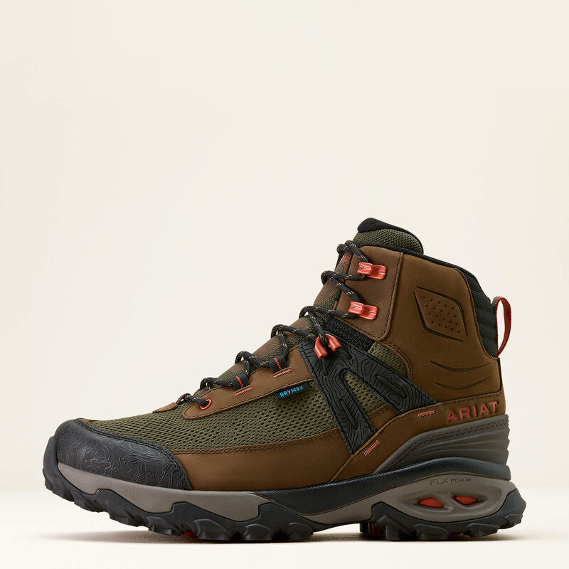 Ariat Men's Traverse Mid Waterproof Hiking Boot - Brown Bark/Evergreen