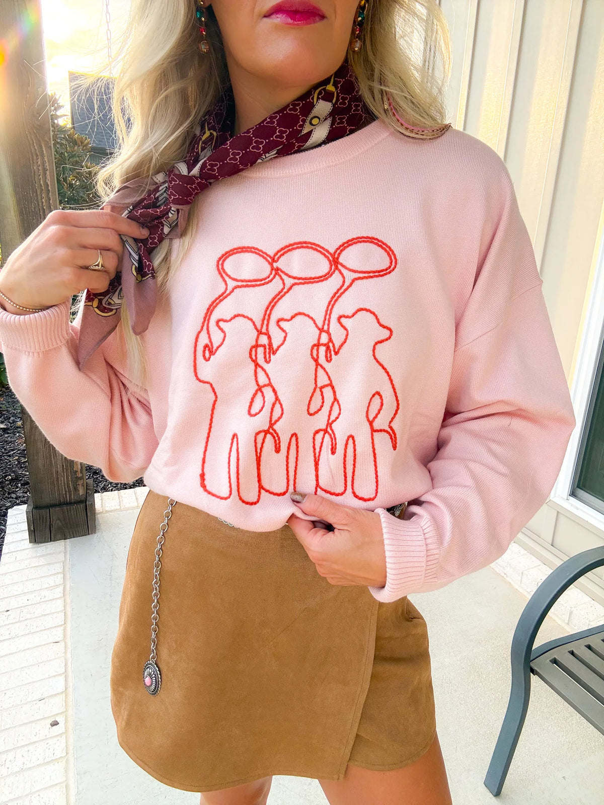 2 Fly Co Tres Amigos Pink Women's Sweater