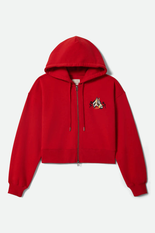 Brixton Women's Trophy Horse Cropped Zip Hood - Adrenaline Rush