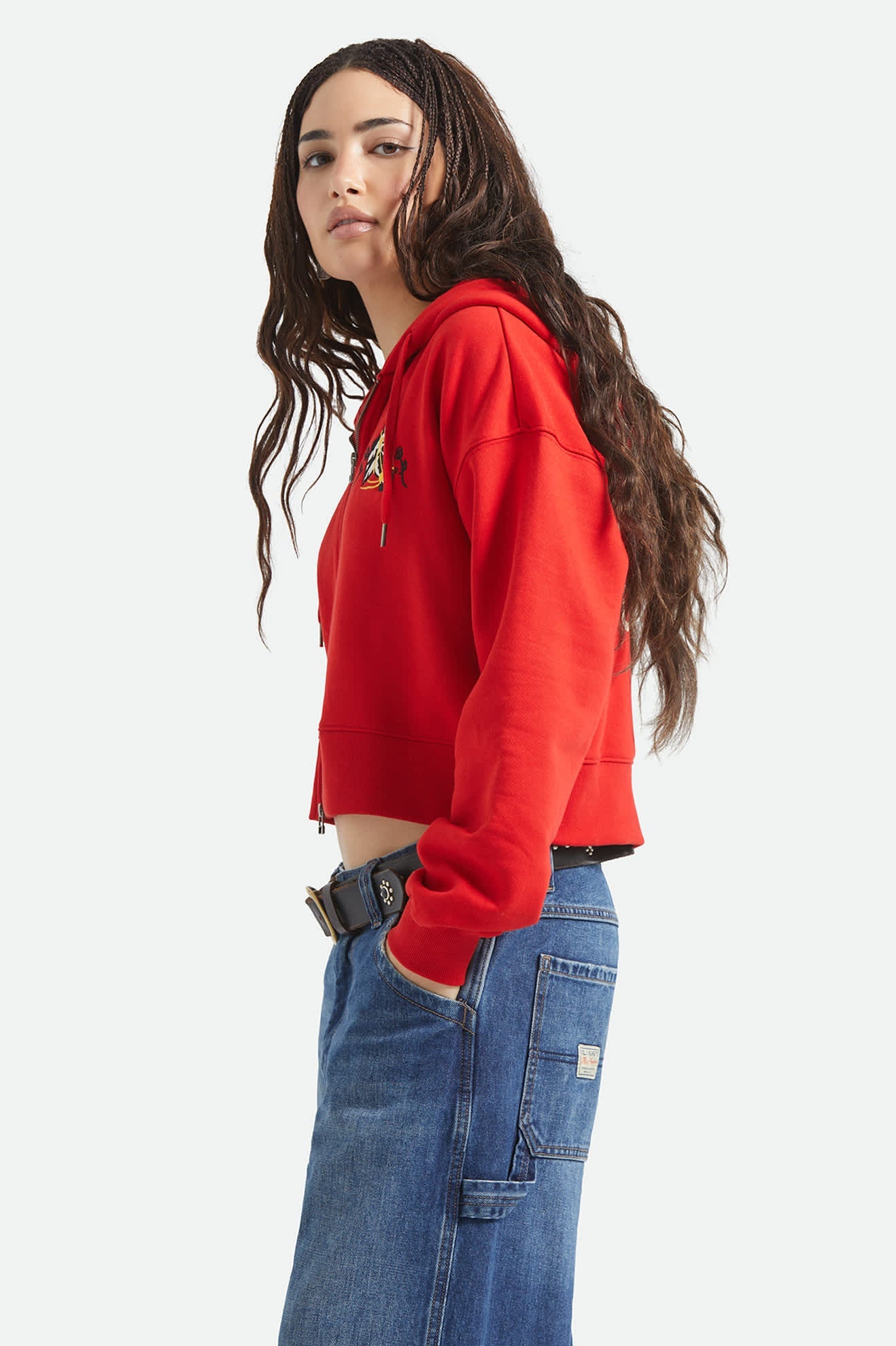 Brixton Women's Trophy Horse Cropped Zip Hood - Adrenaline Rush
