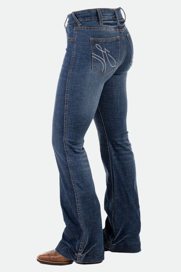 Hitchley & Harrow Trouser –  Tan and White Stitch Jeans