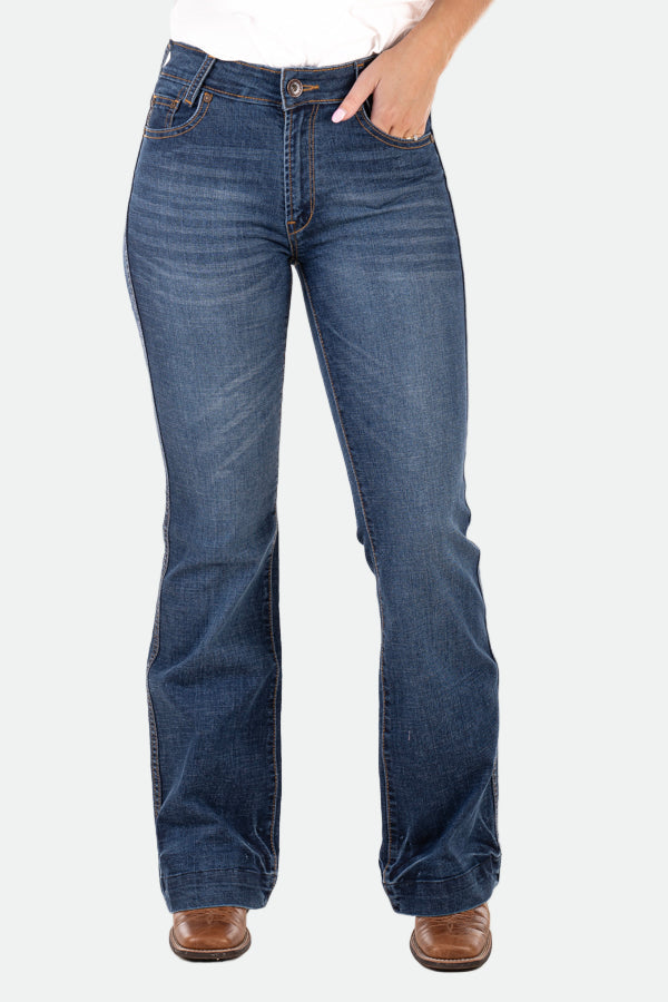 Hitchley & Harrow Trouser –  Tan and White Stitch Jeans