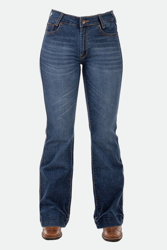 Hitchley & Harrow Trouser –  Tan and White Stitch Jeans