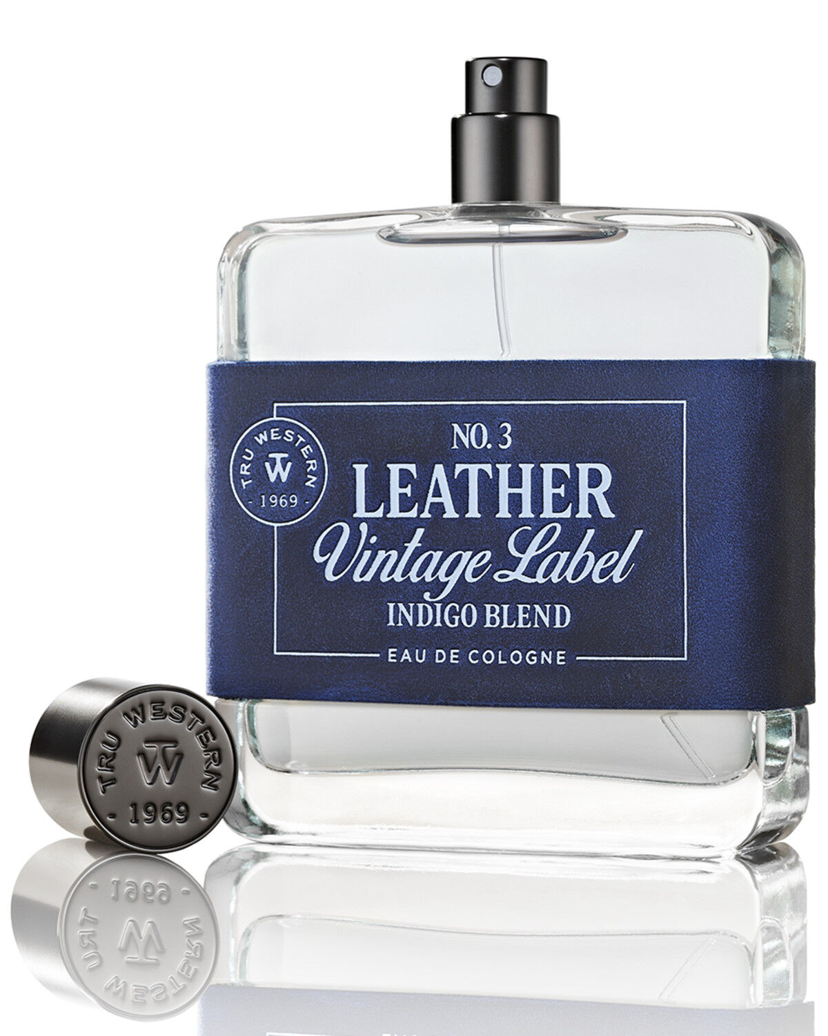 Tru Western Fragrances Men's No. 3 Leather Vintage Label Indigo Blend Eau de Cologne