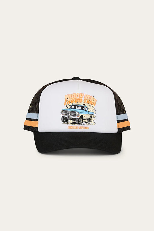 Ringers Western Kids Truck Yeah Foam Trucker Cap - White/Black
