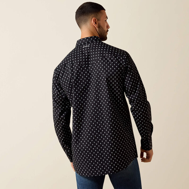 Ariat Men's Truth Fitted Snap Shirt - Black Paisley Print