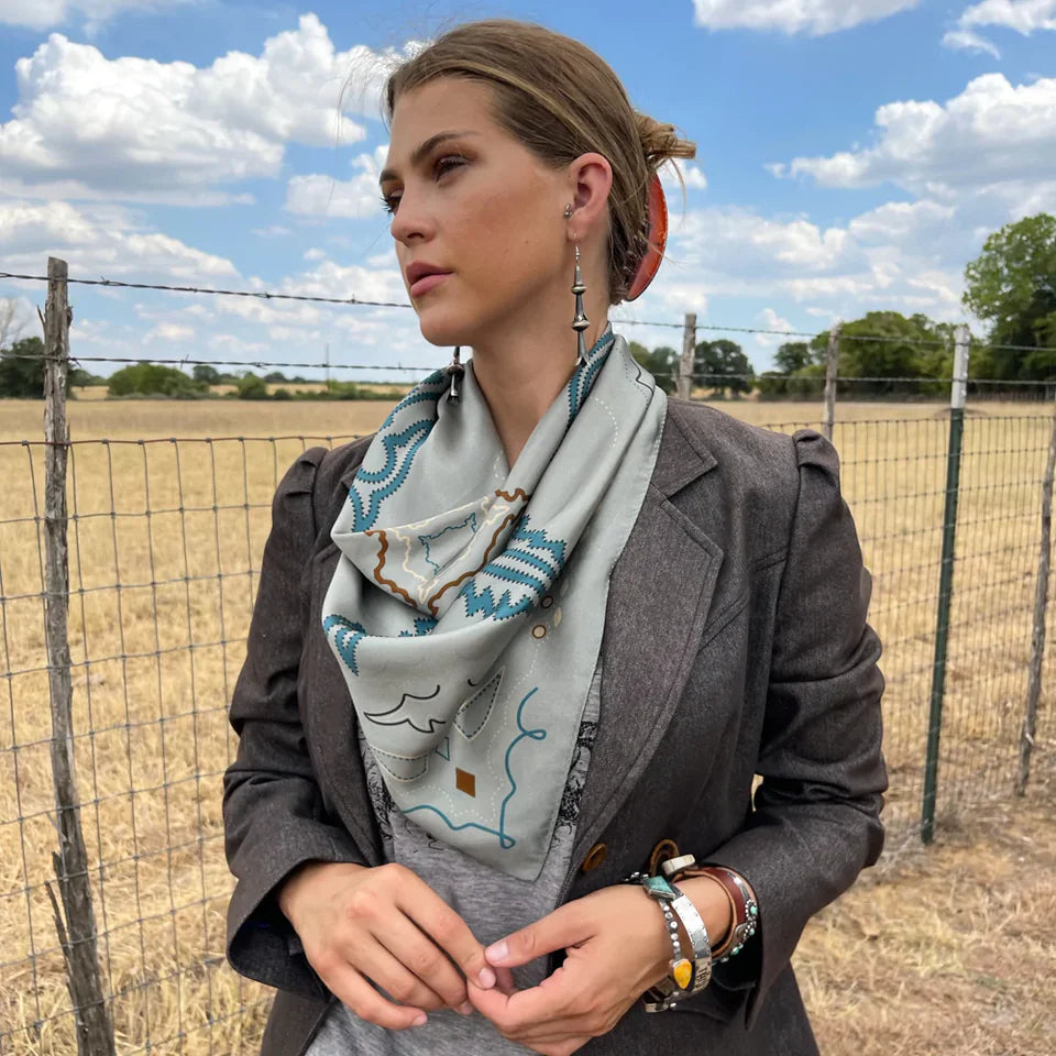 Fringe Scarves Tucumcari - Chambry Blue
