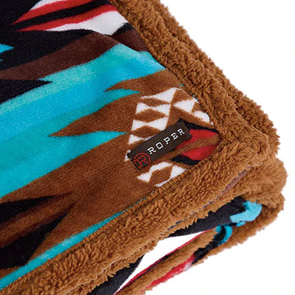 Roper Throw Rug Aztec Printed Fleece Blanket